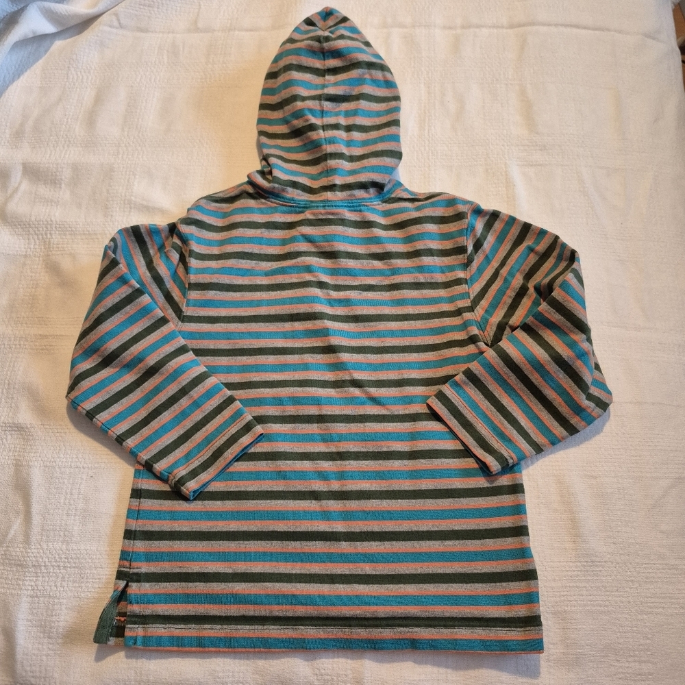 Hanna Andersson boys size 110 or 5 stripped hooded shirt VGUC - Picture 2 of 5